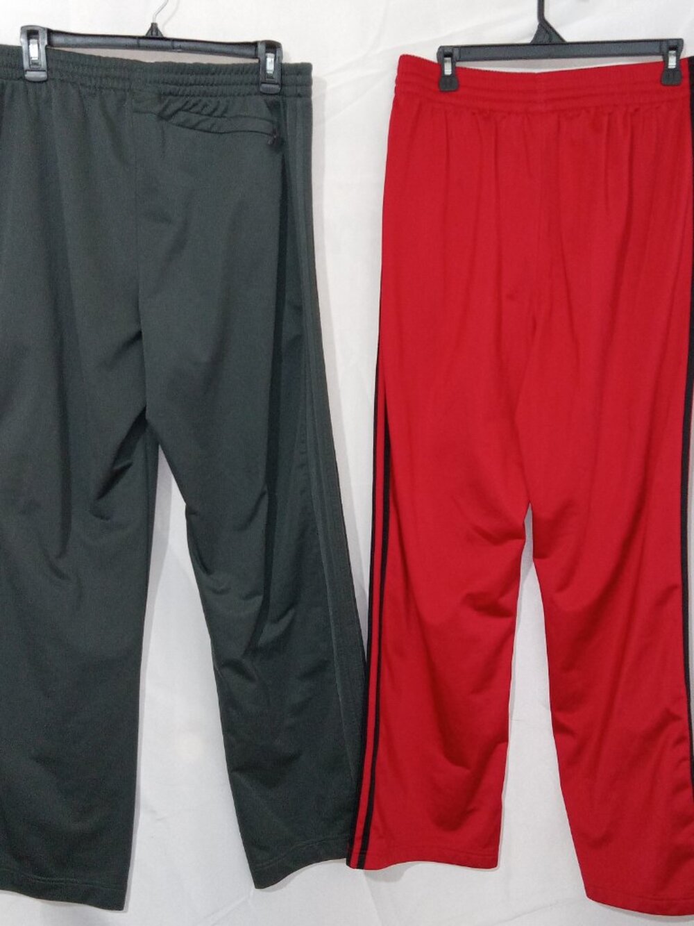Vintage Y2K Adidas Track Pants Mens L Red Gray 3 Stripe 2 Pair Bundle - Picture 4 of 13